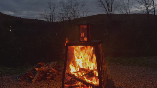 Outdoor Fire Pit at Dusk in 4K