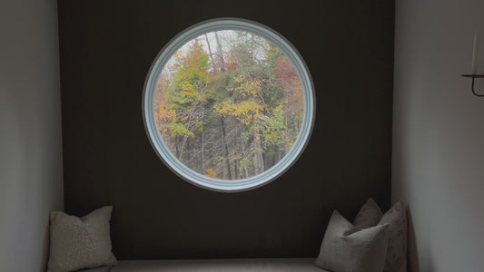 Circular Window with Autumn View in 4K